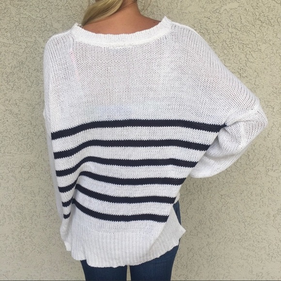 Francesca’s Black & White Striped Sweater - Picture 2 of 7